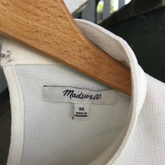🆕 NWOT {Madewell} ‘Moderne’ Flowy Lightweight Mockneck Blouse in Ivory • XS - Picture 5 of 9